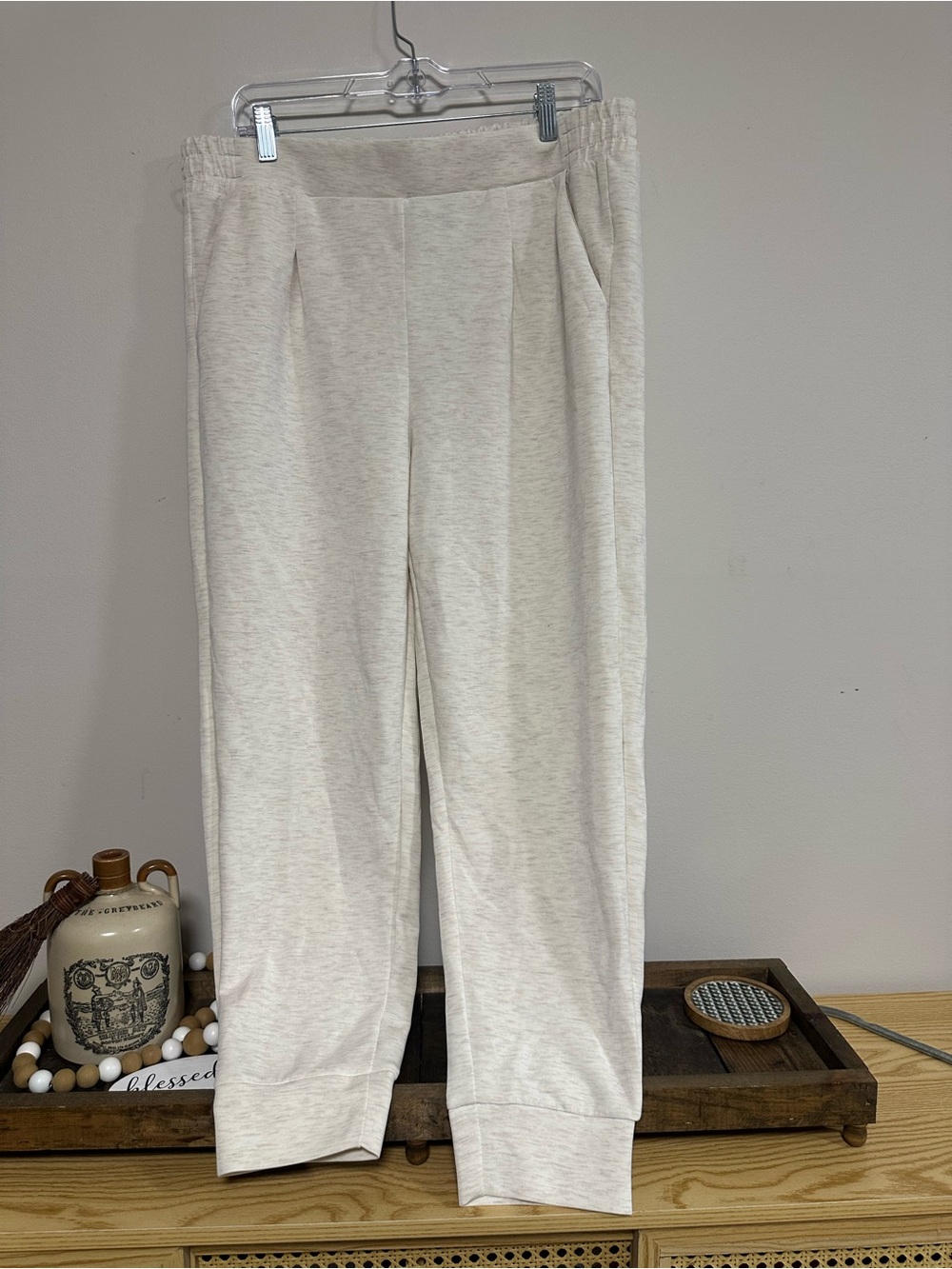 Women’s Cream Relaxed Ponte Jogger Pants